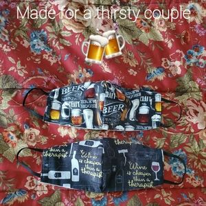 Face masks made for a thirsty couple, his & hers